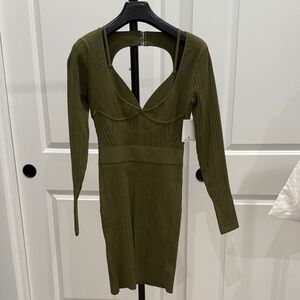 Herve Leger Khaki Green Dress NWT!